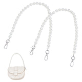 Vintage Resin Imitation Pearl Beaded Bag Straps, with Zinc Alloy Swivel Clasps, for Handbag Handle Replacement Accessories, White, 54.8cm, 2pcs/box