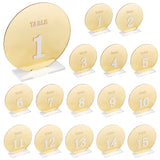 Acrylic Digital Seat Board Seat Card, for Wedding, Restaurant, Birthday Party Table Decorations, Flat Round, Gold, finished product: 46x280x123.5mm