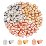 120Pcs 3 Colors Alloy Cord Ends, End Caps, Mixed Color, 13.5x10mm, Hole: 1.5mm, Inner Diameter: 8mm, 40Pcs/color