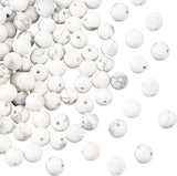 4 Strands Natural Howlite Beads Strands, Round, White, 6mm, Hole: 1mm, about 32pcs/strand, 7.6 inch