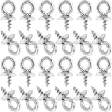 100Pcs 201 Stainless Steel Screw Cup Peg Bails, For Half Drilled Beads, Stainless Steel Color, 8x4mm, Hole: 1.5mm, Pin: 1mm