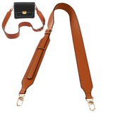 Adjustable PU Leather Wide Bag Straps, with Alloy Swivel Clasps, Bag Replacement Accessories, Saddle Brown, 106~125x3.9cm