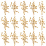 30Pcs Brass Pendants, Long-Lasting Plated, Cupid, Real 24K Gold Plated, 29x16x5mm, Hole: 0.8mm
