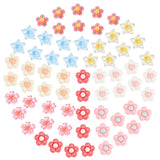 80Pcs 8 Colors Resin Cabochons, Flower, Mixed Color, 17.5~20x18~20~21x5~7.5mm