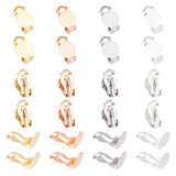 40Pcs 4 Colors 304 Stainless Steel Clip-on Earring Findings, with Round Flat Pad, Flat Round, Mixed Color, Tray: 9.8mm, 16x10x7mm, 10pcs/color