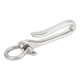1Pc U-Shaped Brass Key Hook Shanckle Clasps, for Wallet Chain, Key Chain Clasp, Pocket Clip, with 1Pc Brass D-Ring Anchor Shackle Clasps, Platinum, U-Shaped: 60x16x7mm, Hole: 5.5mm, D-Ring: 25x25mm, Hole: 2.5mm