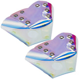2Pcs Iridescent Roller Skate Toe Guard, Roller Skate Toe Cap, with Iron Finding, Colorful, 64x117x63mm