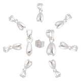 10Pcs 925 Sterling Silver Pendants, Ice Pick & Pinch Bails, with 925 Stamp, Silver, 13.5mm, Hole: 4mm, Pin: 0.5mm