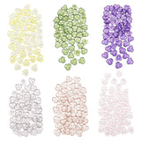 300Pcs 6 Colors Transparent Acrylic Beads, Flower, Mixed Color, 10x10x3mm, Hole: 1.4mm, 50pcs/color