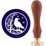 Brass Wax Seal Stamp with Handle, for DIY Scrapbooking, Bird Pattern, 89x30mm