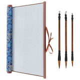 Chinese Calligraphy Brushes Pen, with Chinese Calligraphy Brush Water Writing Magic Cloth, Reusable Chinese Calligraphy Practice Scrolls, Mixed Color, Cloth: about 77x38.8x37.5cm, 1pc, Brush Pen: 25.5~29cm, 3pcs