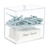 Acrylic Double Layer Cosmetic Storage Display Box, Display Stand, Makeup Organizer, Clear, 17.6x11.5x16.7cm