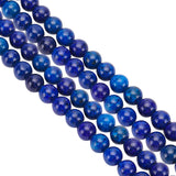 2 Strands Natural Lapis Lazuli Beads Strands, Dyed, Round, 6mm, Hole: 1mm, about 30pcs/strand, 7.60''(19.3cm)