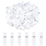 600Pcs 6 Style Baby Childen Clothing Size Labels, Woven Crafting Craft Labels, for Clothing Sewing, White, 50x15mm, 100pcs/style