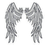 Angel Wing Glass Rhinestone Patches, Iron/Sew on Appliques, Costume Accessories, for Clothes, Bag Pants, Shoes, Cellphone Case, Crystal, 297x210mm