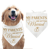 Cotton Dog's Kerchief, Triangle Pet's Bandana, Wedding Theme, Word, 380x780mm