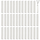 100Pcs 201 Stainless Steel Pendants, Stamping Blank Tag, Rectangle, Stainless Steel Color, 32x5x1mm, Hole: 1.4mm