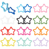 24Pcs 12 Colors Spray-painted Iron Keychain Clasps, Star Shape, Mixed Color, 35x35x3mm, Inner Diameter: 28~29mm, 2pcs/color