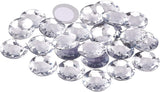 Self-Adhesive Acrylic Rhinestone Stickers, for DIY Decoration and Crafts, Faceted, Half Round, Clear, 30x6mm