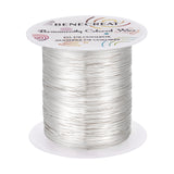 1 Roll Round Copper Wire, for Jewelry Making, Silver, 24 Gauge, 0.5mm, about 262.47 Feet(80m)/Roll