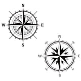 PVC Wall Stickers, for Wall Decoration, Compass Pattern, 750x390mm