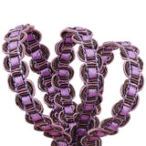 Polyester S-shaped Lace Trim, for Curtain, Home Textile Decor, Medium Orchid, 3/8 inch(11mm), about 13.12 Yards(12m)/Card