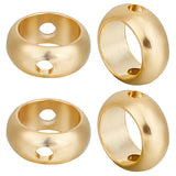 80Pcs Brass Beads Frames, Long-Lasting Plated, Round Ring, Real 24K Gold Plated, 6x2.5mm, Hole: 1mm