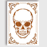 PET Hollow Out Drawing Painting Stencils, for DIY Scrapbook, Photo Album, Skull, 297x210mm