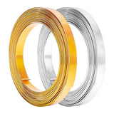 Aluminum Wire, Flat, Mixed Color, 10x1mm, about 5m/roll, 2 colors, 1roll/color, 2rolls/box