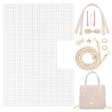 DIY Woven Bag Making Kits, including Plastic Mesh Canvas Sheets, Bag Strap, Random Color Needles, Thread, Clasps, Linen, 1.5~24.5x0.2~40x0.1~1.45cm