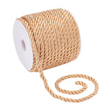 3-Ply Polyester Braided Cord, Twisted Rope, for DIY Cord Jewelry Findings, Goldenrod, 5mm, about 18m/roll