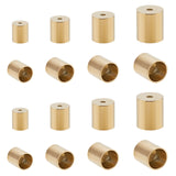 Vacuum Plating 304 Stainless Steel Cord Ends, End Caps, Column, Golden, 5~8x4~7mm, Hole: 1.5mm, Inner Diameter: 3~6mm, 24pcs