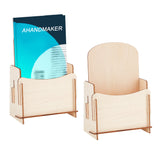 Detachable Wooden Magazine Rack, Desktop Book Organizer Holder Shelf for File Paper Storage, Beige, Finished Product: 7x13x17cm