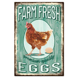 Vintage Metal Tin Sign, Iron Wall Decor for Bars, Restaurants, Cafe Pubs, Rectangle, Egg, 300x200x0.5mm