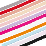 24Yards 12 Colors Flat Chinlon Elastic Ribbon, with 12Pcs Metallic Wire Twist Ties, Mixed Color, 10x1mm, 2yards/color