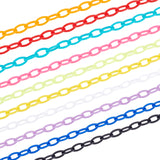 40 Strands 10 Colors Opaque Acrylic Cable Chains, Horse Eye, Mixed Color, 13x8x2mm, 18.5 inch~19.29 inch(47~49cm)/strand, 4 Strands/color