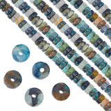 2 Strands Natural Chrysocolla and Lapis Lazuli Beads Strands, Heishi Beads, Flat Round/Disc, 4.5x2mm, Hole: 1mm, about 192pcs/strand, 15.94 inch(40.5cm)