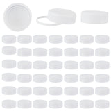 Plastic Screw-On Caps, Bottle Jug Storage Cap Lids, Flat Round, White, 40x15mm, Inner Diameter: 38mm