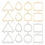 32Pcs 8 Style 304 Stainless Steel Chandelier Components Links, Mixed Shapes, Laser Cut, Golden & Stainless Steel Color, 4pcs/Style
