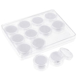Plastic Packaging Display Box, with Foam Matx & Rectangle External Packing Box, for Bare Stone and Naked Diamond, Column, White, 3x1.5cm, 12pcs/set