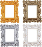 4Pcs 4 Colors Rectangle Retro Resin Photo Frames, for Pictures Embossed Photo Props Wall Decor Accessories, Mixed Color, 96.5x81.5x8.5mm, 1pc/colors