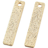 50Pcs Brass Charms, Long-Lasting Plated, Textured, Rectangle, Real 14K Gold Plated, 15x3x1mm