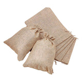 Burlap Packing Pouches Drawstring Bags, Peru, 23x17cm