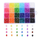 Transparent Acrylic Beads, Bicone, Mixed Color, 6x5.5mm, Hole: 2mm, about 2400~2640pcs/box