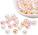 Barely Pink Mix Pearlized Glass Pearl Beads, Mixed Color, 8mm, Hole: 1mm, about 100pcs/box