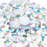 1 Box 30Pcs Self-Adhesive Acrylic Rhinestone Stickers, for DIY Decoration and Crafts, Faceted, Half Round, Clear AB, 30x6mm, 30pcs/box