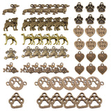 Tibetan Style Alloy Pendants, Cadmium Free & Lead Free, Dog Theme, Antique Bronze, 6pcs/style, 10style, 60pcs/box