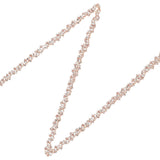 1 Yard Crystal Hotfix Rhinestone Bridal Belt Trim Chain, Polyester Rhinestone Appliques, Rose Gold, 13~14x4.2mm