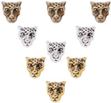 Tibetan Style Alloy Beads, Leopard Head, Lead Free & Nickel Free, Mixed Color, 10x9x7mm, Hole: 1.5mm
