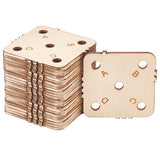 Wooden Knitting Crochet Board, 5-Hole, Square, Blanched Almond, 4.65x4.65x0.2cm, Hole: 5mm